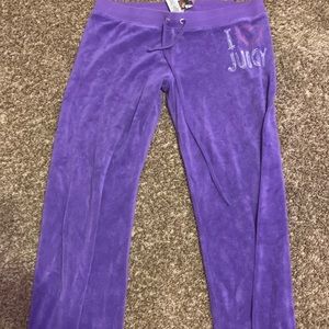 Purple I love juicy pants